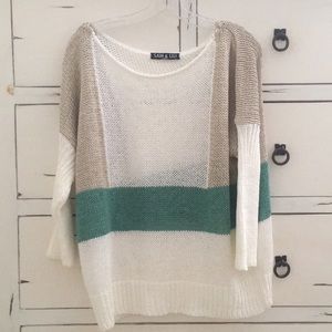 Sam & lili Paris knit sweater summer white blue